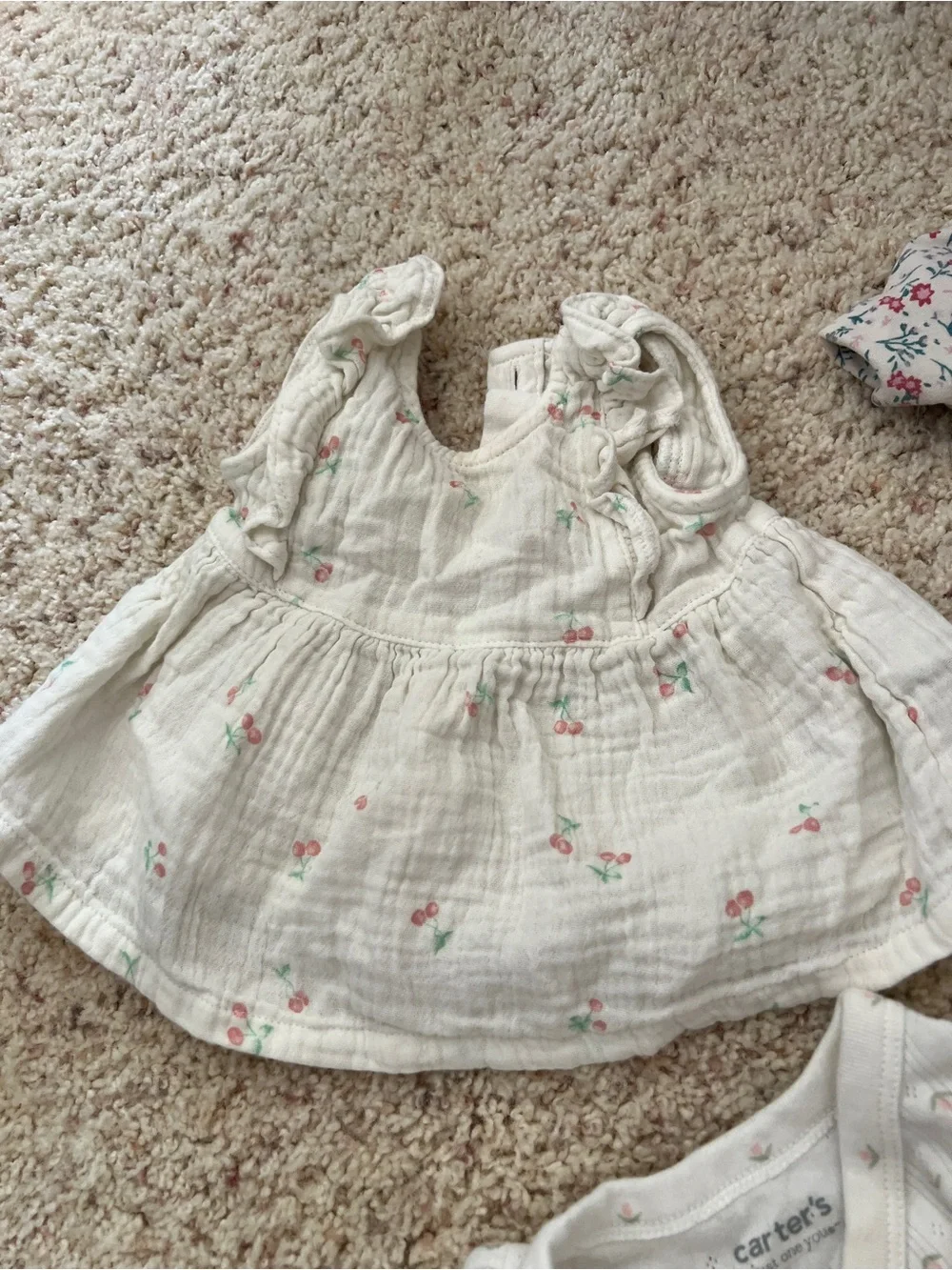 Carter's Floral & Solid Baby Clothing Set — Pink, White, Blue